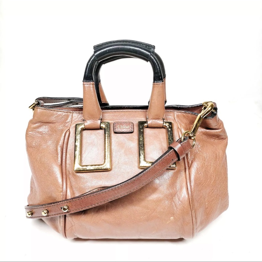 AUTH Chloe Ethel Handbag Tote Bag Brown